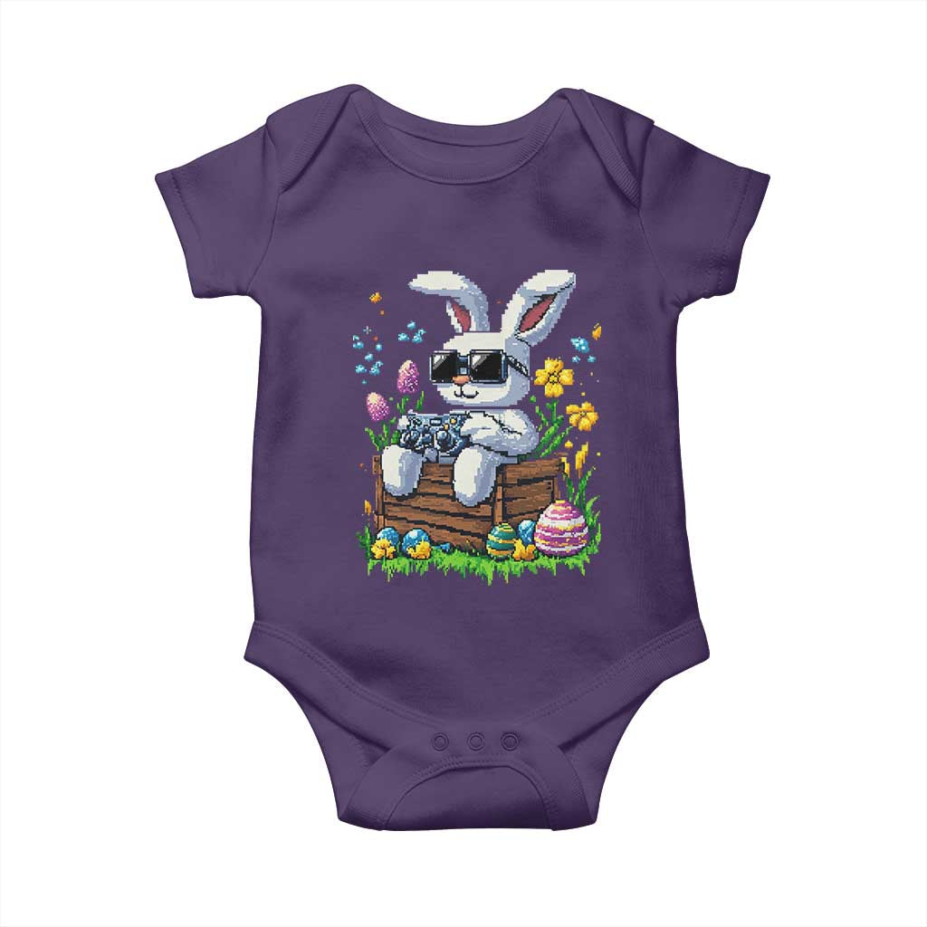 Gamer Rabbit Baby Onesie Cute Bunny Gaming Eggs Video Games Easter Pixel Garden - Wonder Print Shop