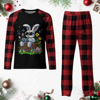 Gamer Rabbit Plaid Pajama Set Cute Bunny Gaming Eggs Video Games Easter Pixel Garden - Wonder Print Shop