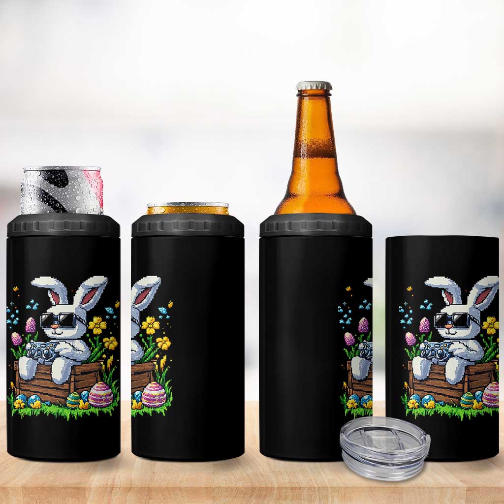 Gamer Rabbit 4 in 1 Can Cooler Tumbler Cute Bunny Gaming Eggs Video Games Easter Pixel Garden - Wonder Print Shop