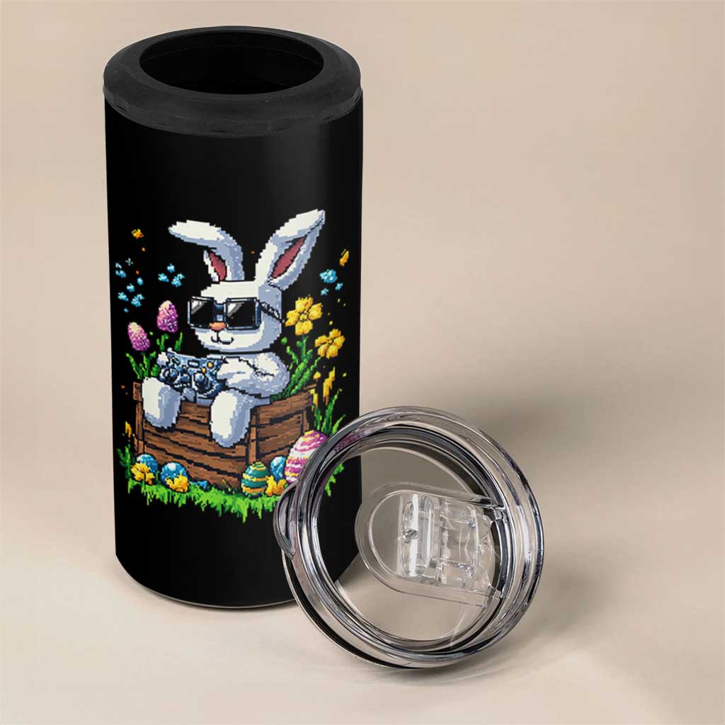 Gamer Rabbit 4 in 1 Can Cooler Tumbler Cute Bunny Gaming Eggs Video Games Easter Pixel Garden - Wonder Print Shop