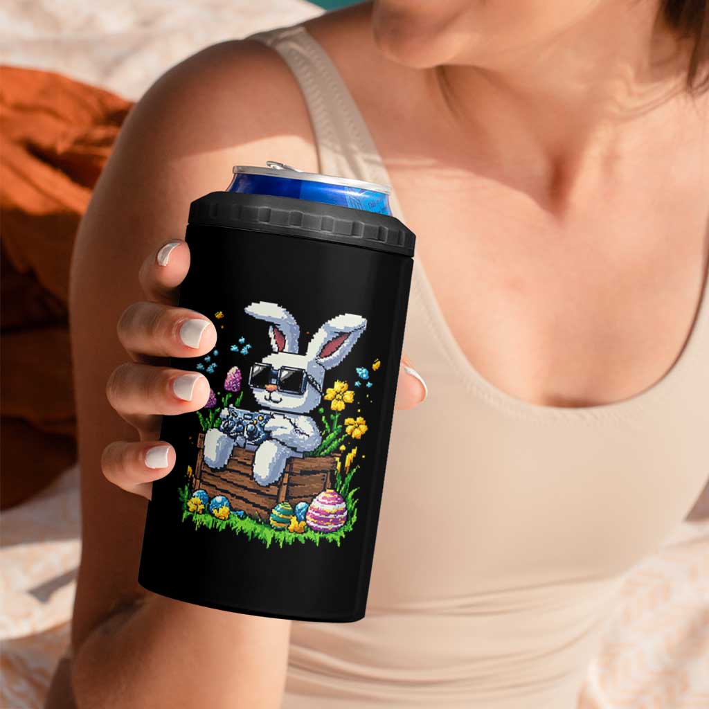 Gamer Rabbit 4 in 1 Can Cooler Tumbler Cute Bunny Gaming Eggs Video Games Easter Pixel Garden - Wonder Print Shop