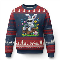 Gamer Rabbit Ugly Christmas Sweater Cute Bunny Gaming Eggs Video Games Easter Pixel Garden - Wonder Print Shop
