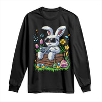 Gamer Rabbit Long Sleeve Shirt Cute Bunny Gaming Eggs Video Games Easter Pixel Garden - Wonder Print Shop