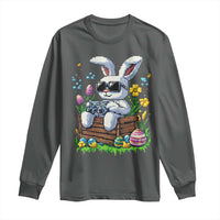 Gamer Rabbit Long Sleeve Shirt Cute Bunny Gaming Eggs Video Games Easter Pixel Garden - Wonder Print Shop