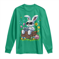 Gamer Rabbit Long Sleeve Shirt Cute Bunny Gaming Eggs Video Games Easter Pixel Garden - Wonder Print Shop