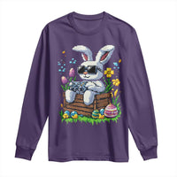Gamer Rabbit Long Sleeve Shirt Cute Bunny Gaming Eggs Video Games Easter Pixel Garden - Wonder Print Shop