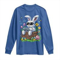 Gamer Rabbit Long Sleeve Shirt Cute Bunny Gaming Eggs Video Games Easter Pixel Garden - Wonder Print Shop
