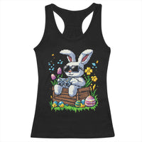 Gamer Rabbit Racerback Tank Top Cute Bunny Gaming Eggs Video Games Easter Pixel Garden - Wonder Print Shop