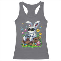Gamer Rabbit Racerback Tank Top Cute Bunny Gaming Eggs Video Games Easter Pixel Garden - Wonder Print Shop