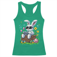 Gamer Rabbit Racerback Tank Top Cute Bunny Gaming Eggs Video Games Easter Pixel Garden - Wonder Print Shop