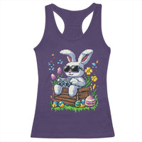 Gamer Rabbit Racerback Tank Top Cute Bunny Gaming Eggs Video Games Easter Pixel Garden - Wonder Print Shop