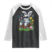Gamer Rabbit Raglan Shirt Cute Bunny Gaming Eggs Video Games Easter Pixel Garden - Wonder Print Shop
