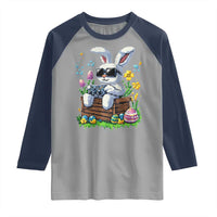 Gamer Rabbit Raglan Shirt Cute Bunny Gaming Eggs Video Games Easter Pixel Garden - Wonder Print Shop