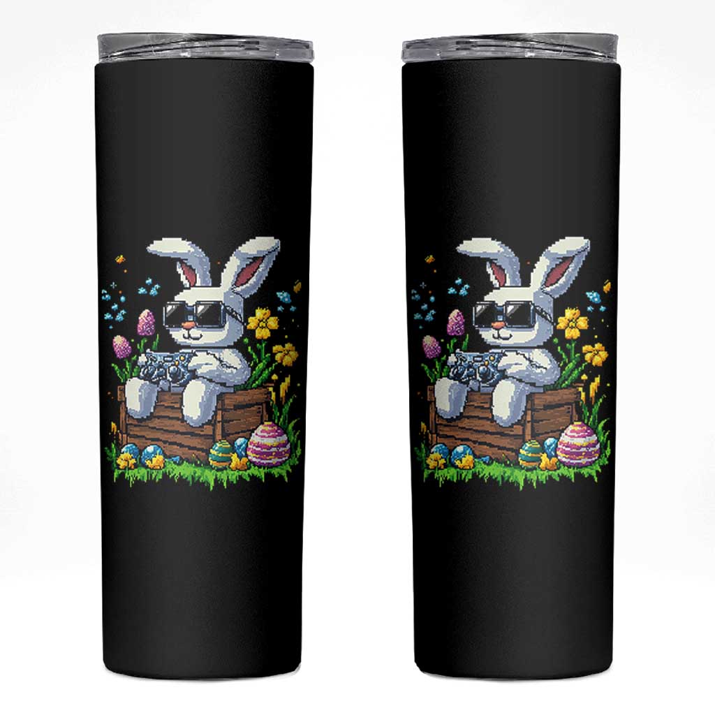 Gamer Rabbit Skinny Tumbler Cute Bunny Gaming Eggs Video Games Easter Pixel Garden - Wonder Print Shop