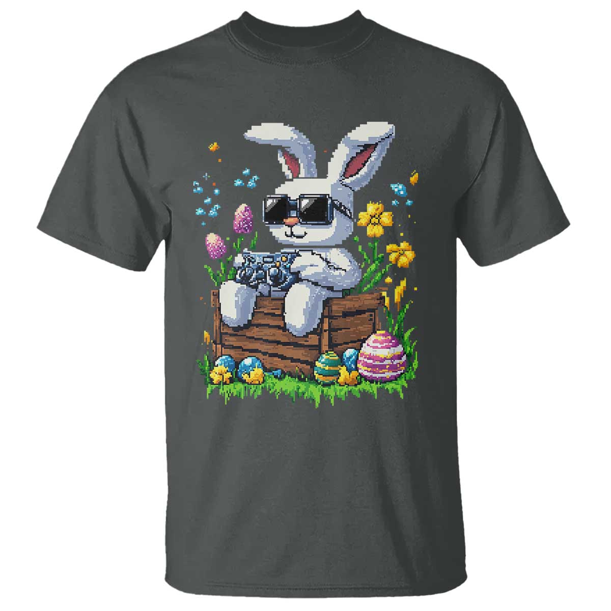 Gamer Rabbit T Shirt Cute Bunny Gaming Eggs Video Games Easter Pixel Garden - Wonder Print Shop