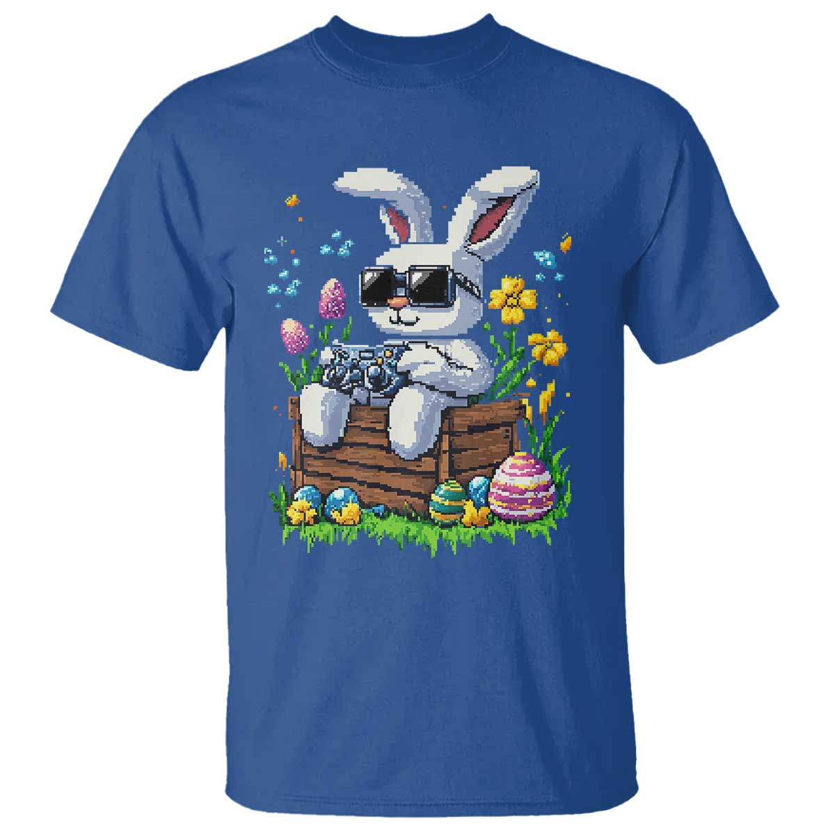 Gamer Rabbit T Shirt Cute Bunny Gaming Eggs Video Games Easter Pixel Garden - Wonder Print Shop