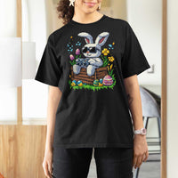 Gamer Rabbit T Shirt For Women Cute Bunny Gaming Eggs Video Games Easter Pixel Garden - Wonder Print Shop