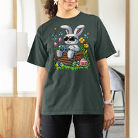Gamer Rabbit T Shirt For Women Cute Bunny Gaming Eggs Video Games Easter Pixel Garden - Wonder Print Shop