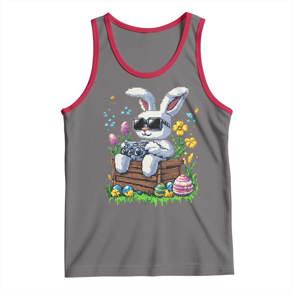 Gamer Rabbit Tank Top Cute Bunny Gaming Eggs Video Games Easter Pixel Garden - Wonder Print Shop