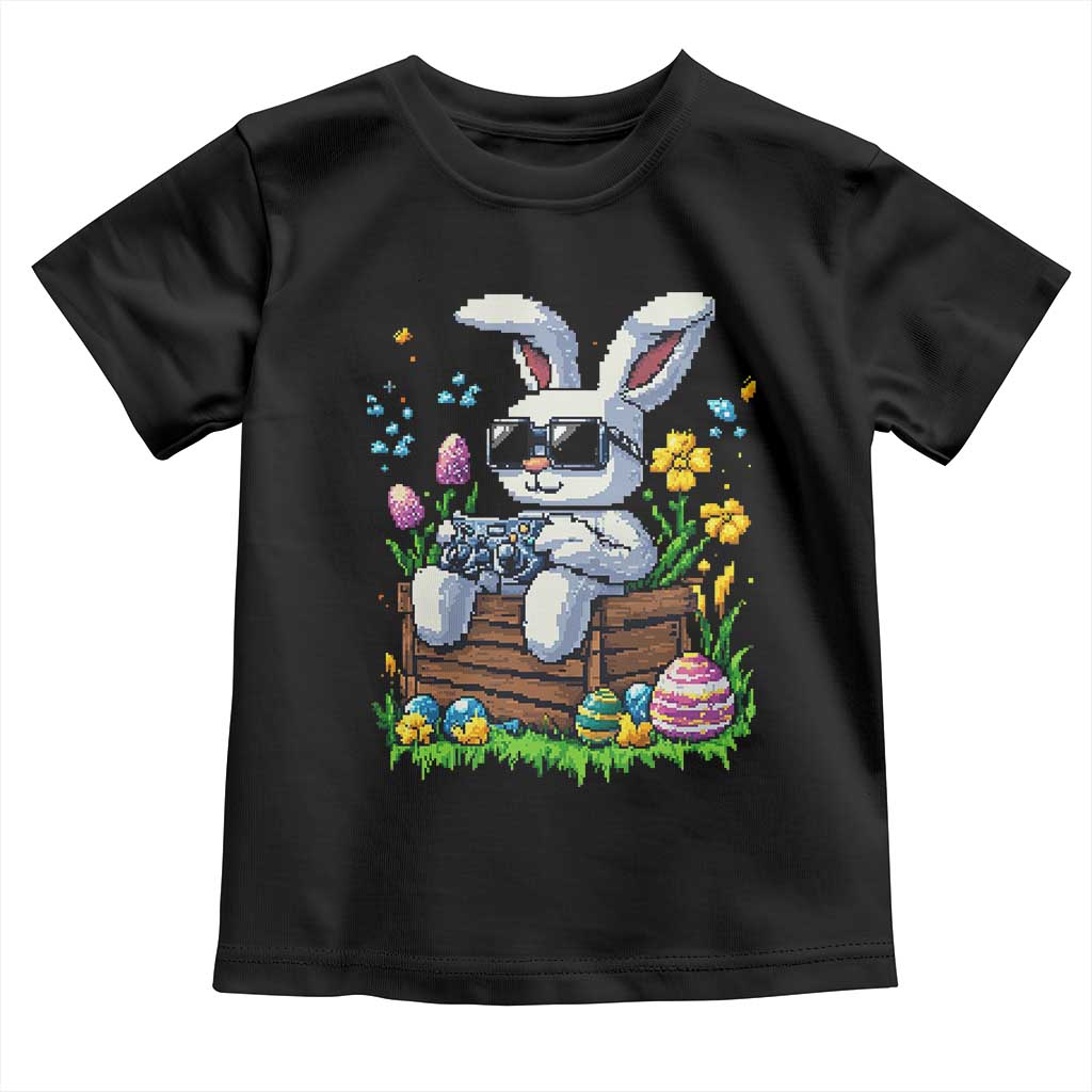 Gamer Rabbit Toddler T Shirt Cute Bunny Gaming Eggs Video Games Easter Pixel Garden - Wonder Print Shop