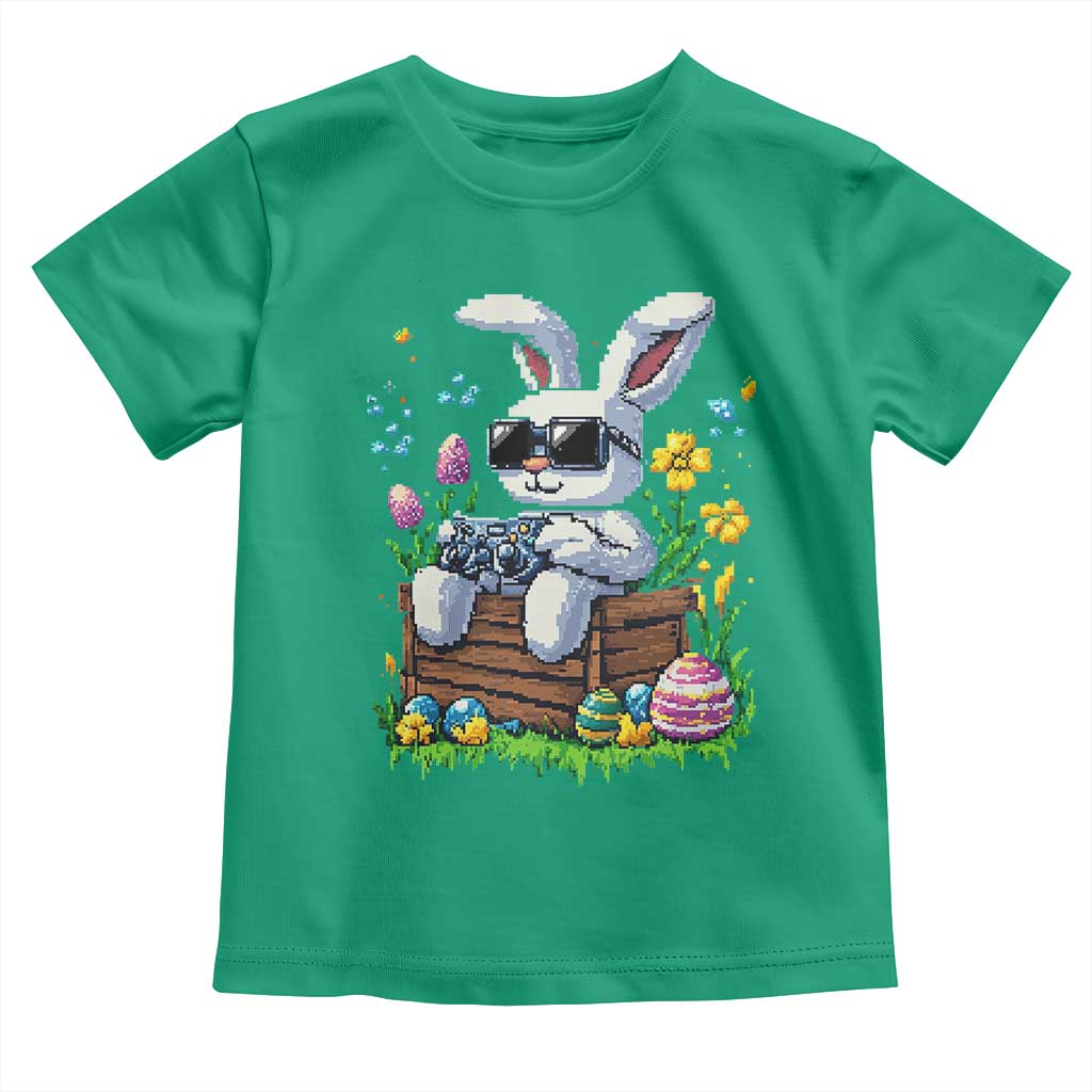 Gamer Rabbit Toddler T Shirt Cute Bunny Gaming Eggs Video Games Easter Pixel Garden - Wonder Print Shop