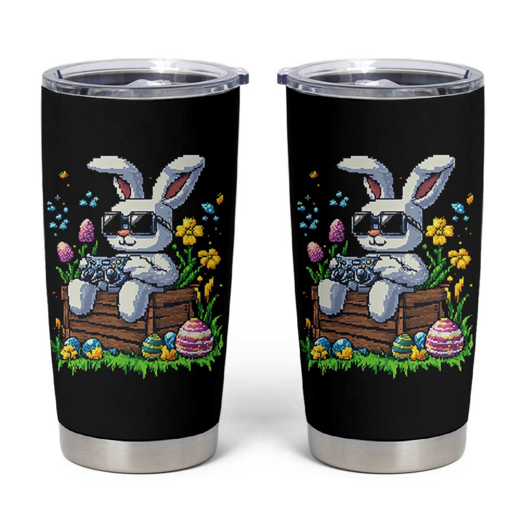 Gamer Rabbit Tumbler Cup Cute Bunny Gaming Eggs Video Games Easter Pixel Garden - Wonder Print Shop