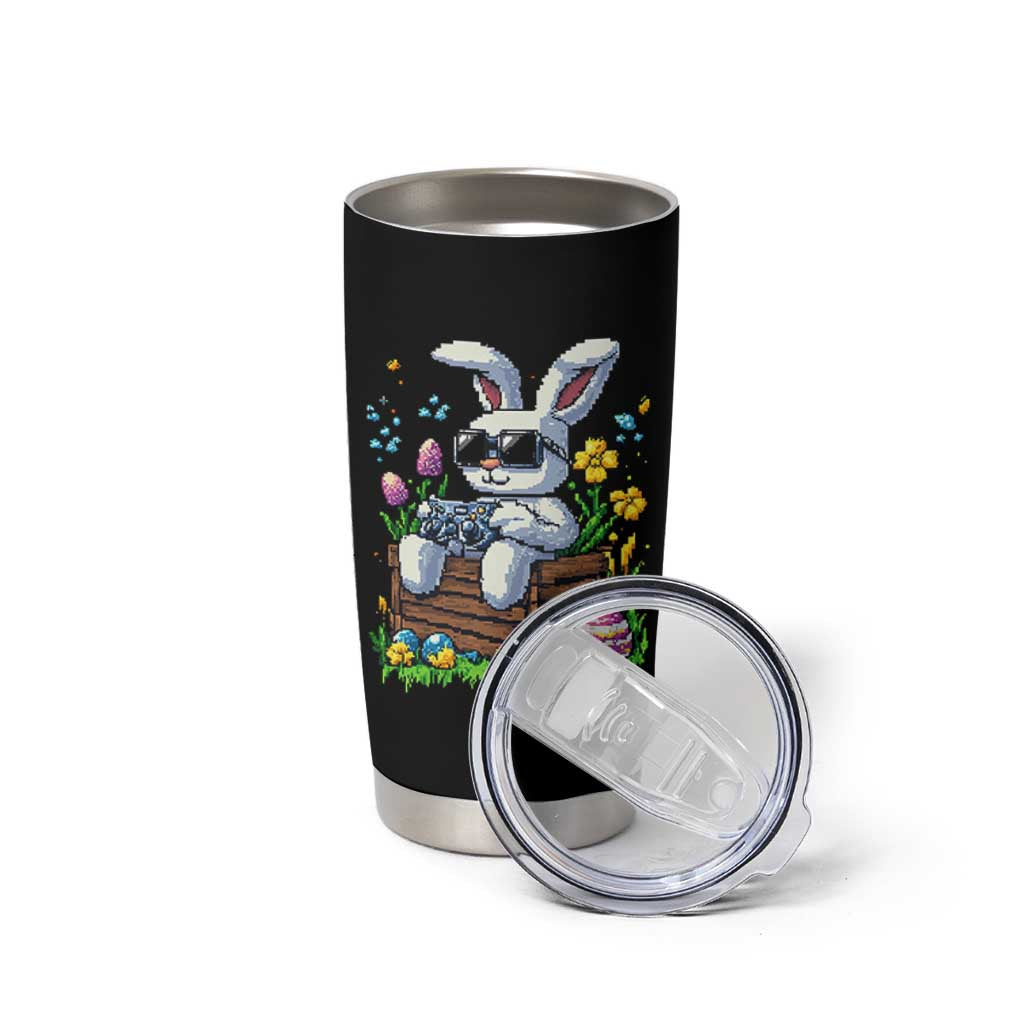 Gamer Rabbit Tumbler Cup Cute Bunny Gaming Eggs Video Games Easter Pixel Garden - Wonder Print Shop