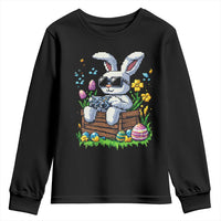 Gamer Rabbit Youth Sweatshirt Cute Bunny Gaming Eggs Video Games Easter Pixel Garden - Wonder Print Shop