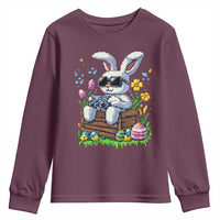 Gamer Rabbit Youth Sweatshirt Cute Bunny Gaming Eggs Video Games Easter Pixel Garden - Wonder Print Shop