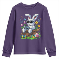 Gamer Rabbit Youth Sweatshirt Cute Bunny Gaming Eggs Video Games Easter Pixel Garden - Wonder Print Shop