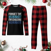 Funny Easter Plaid Pajama Set Forget The Bunnies Im Chasing Hunnies