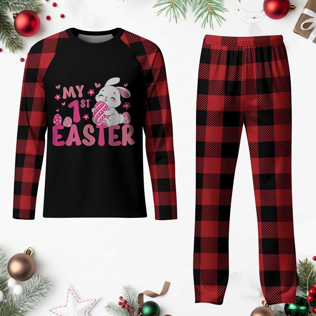 Baby First Easter Plaid Pajama Set Cute Newborn Gift Bunny Rabbit - Wonder Print Shop