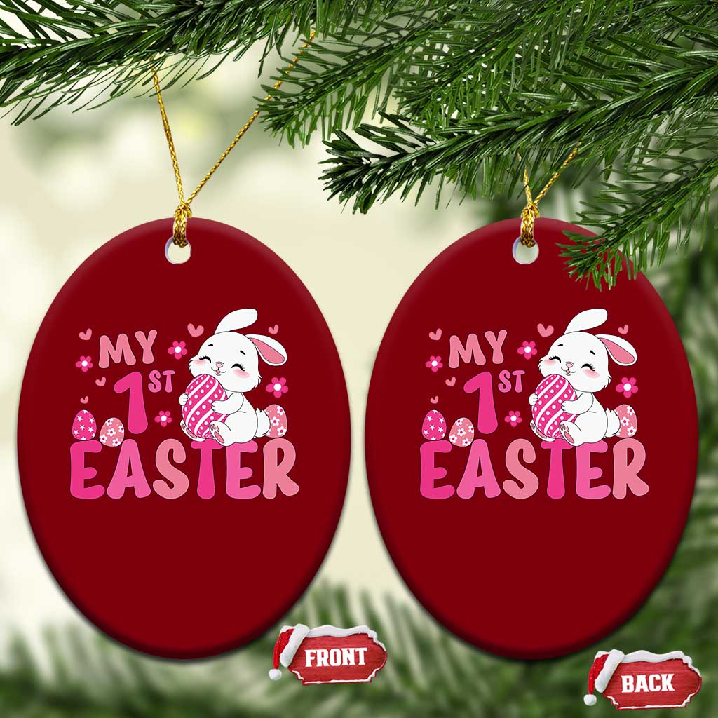 Baby First Easter Ceramic Ornament Cute Newborn Gift Bunny Rabbit - Wonder Print Shop