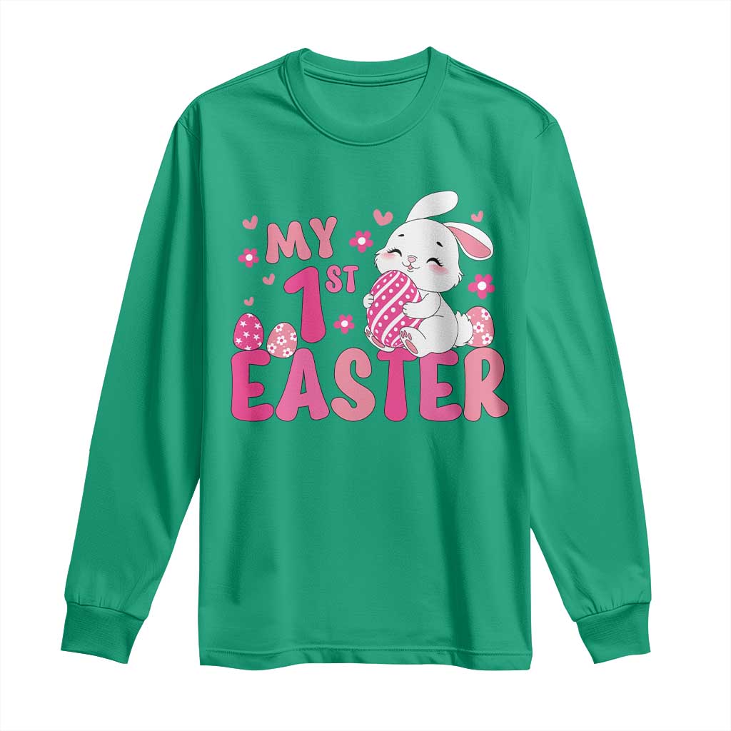 Baby First Easter Long Sleeve Shirt Cute Newborn Gift Bunny Rabbit - Wonder Print Shop