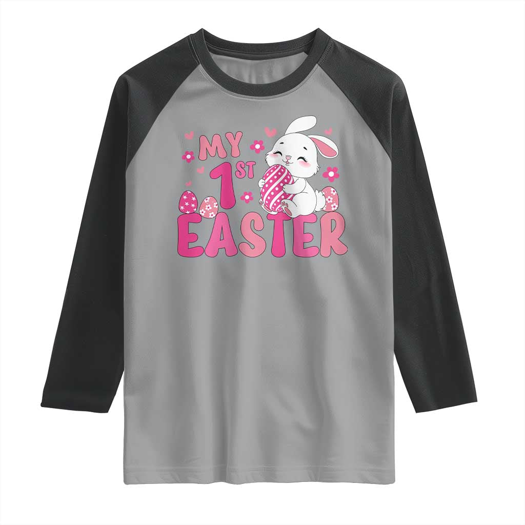 Baby First Easter Raglan Shirt Cute Newborn Gift Bunny Rabbit - Wonder Print Shop
