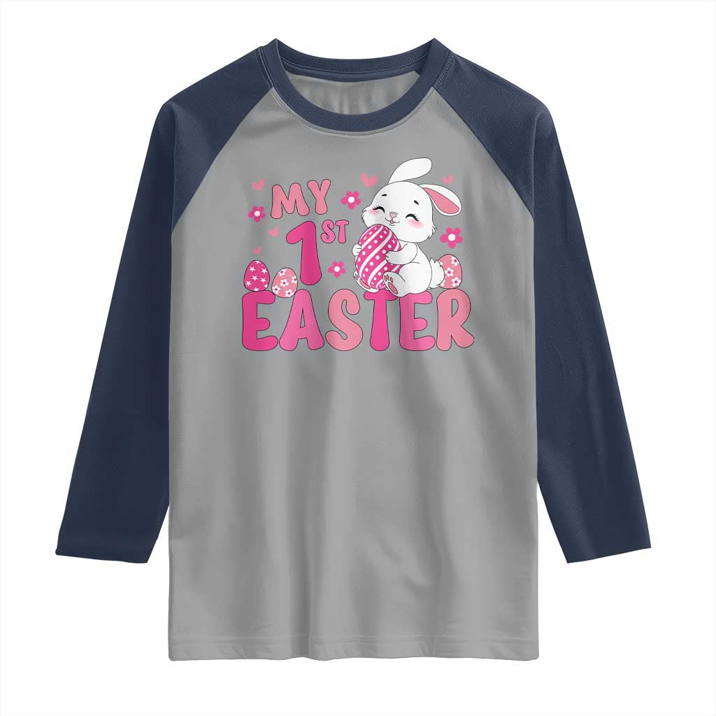 Baby First Easter Raglan Shirt Cute Newborn Gift Bunny Rabbit - Wonder Print Shop