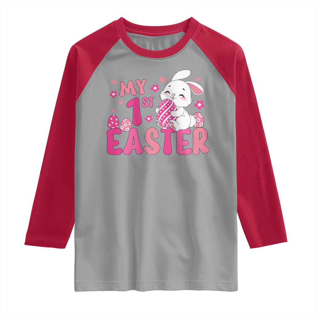 Baby First Easter Raglan Shirt Cute Newborn Gift Bunny Rabbit - Wonder Print Shop