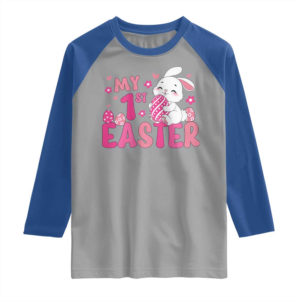 Baby First Easter Raglan Shirt Cute Newborn Gift Bunny Rabbit - Wonder Print Shop