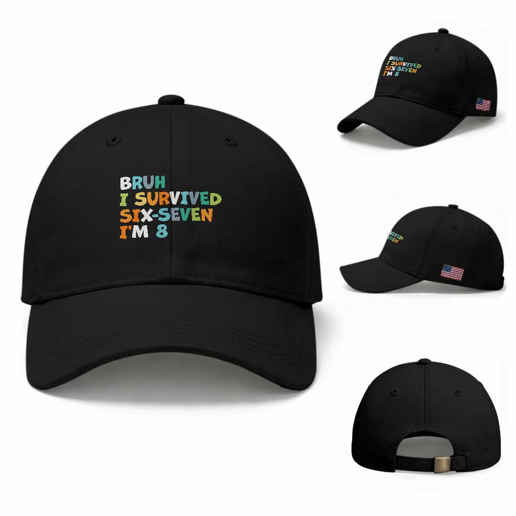 8th Birthday Baseball Cap Im 8 Year Old Six Seven Bruh I Survived 67