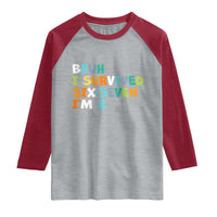 8th Birthday Raglan Shirt Im 8 Year Old Six Seven Bruh I Survived 67