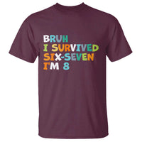 8th Birthday T Shirt Im 8 Year Old Six Seven Bruh I Survived 67