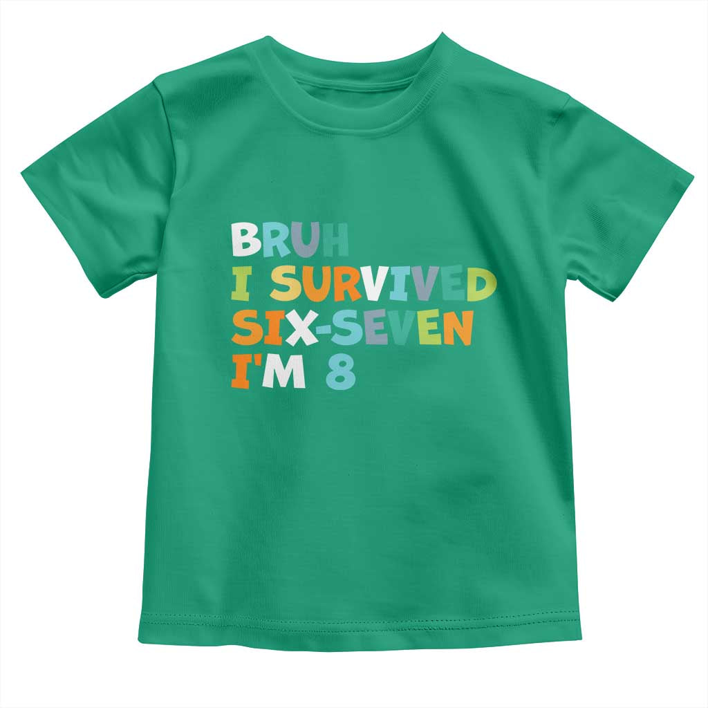 8th Birthday Toddler T Shirt Im 8 Year Old Six Seven Bruh I Survived 67