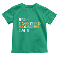 8th Birthday Toddler T Shirt Im 8 Year Old Six Seven Bruh I Survived 67