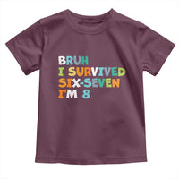 8th Birthday Toddler T Shirt Im 8 Year Old Six Seven Bruh I Survived 67