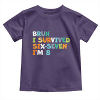 8th Birthday Toddler T Shirt Im 8 Year Old Six Seven Bruh I Survived 67