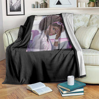 Disgusted Black Doll Meme Throw Blanket Funny Sassy Reaction Afro Girl With Attitude