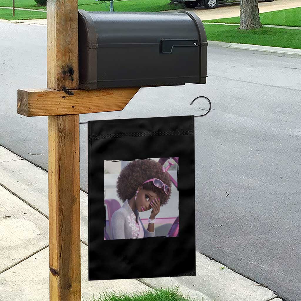 Disgusted Black Doll Meme Garden Flag Funny Sassy Reaction Afro Girl With Attitude