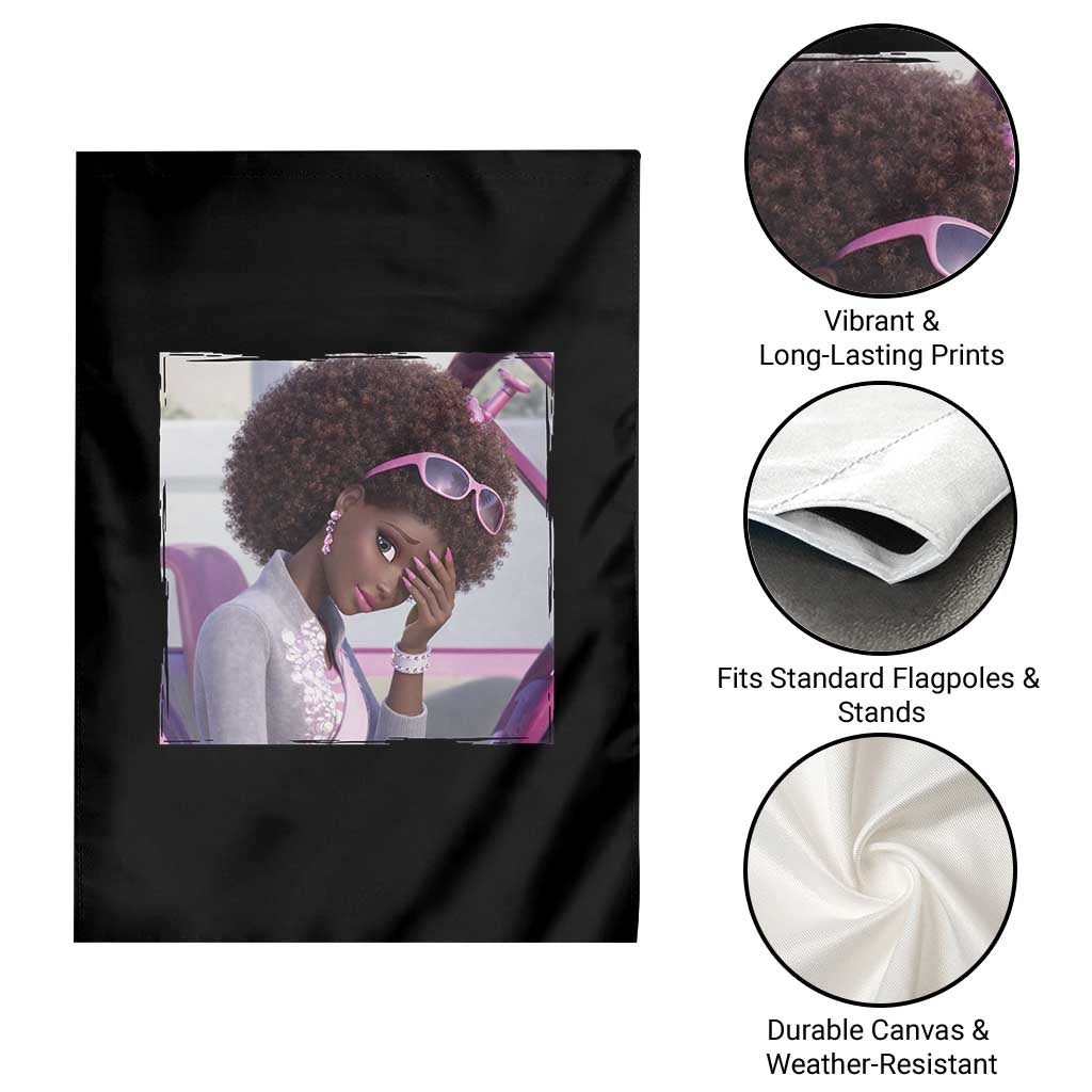 Disgusted Black Doll Meme Garden Flag Funny Sassy Reaction Afro Girl With Attitude