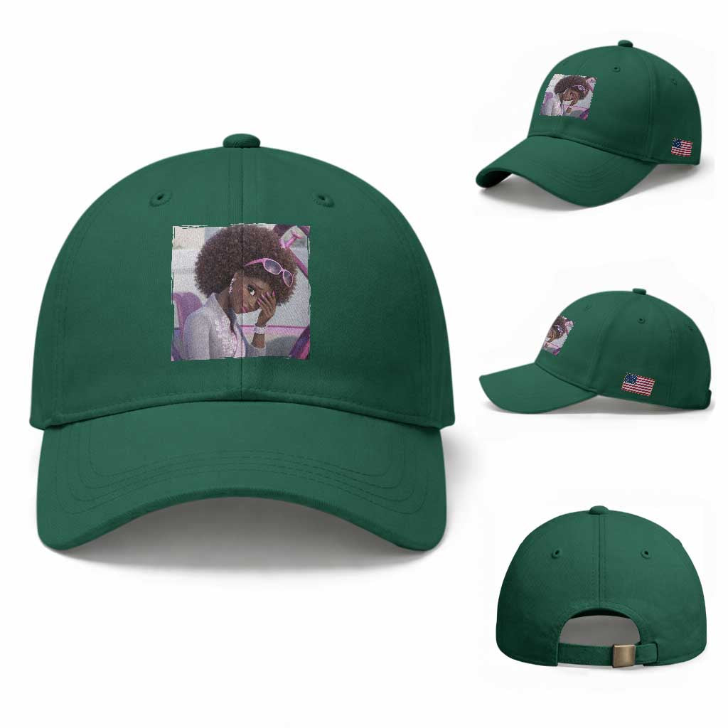 Disgusted Black Doll Meme Baseball Cap Funny Sassy Reaction Afro Girl With Attitude