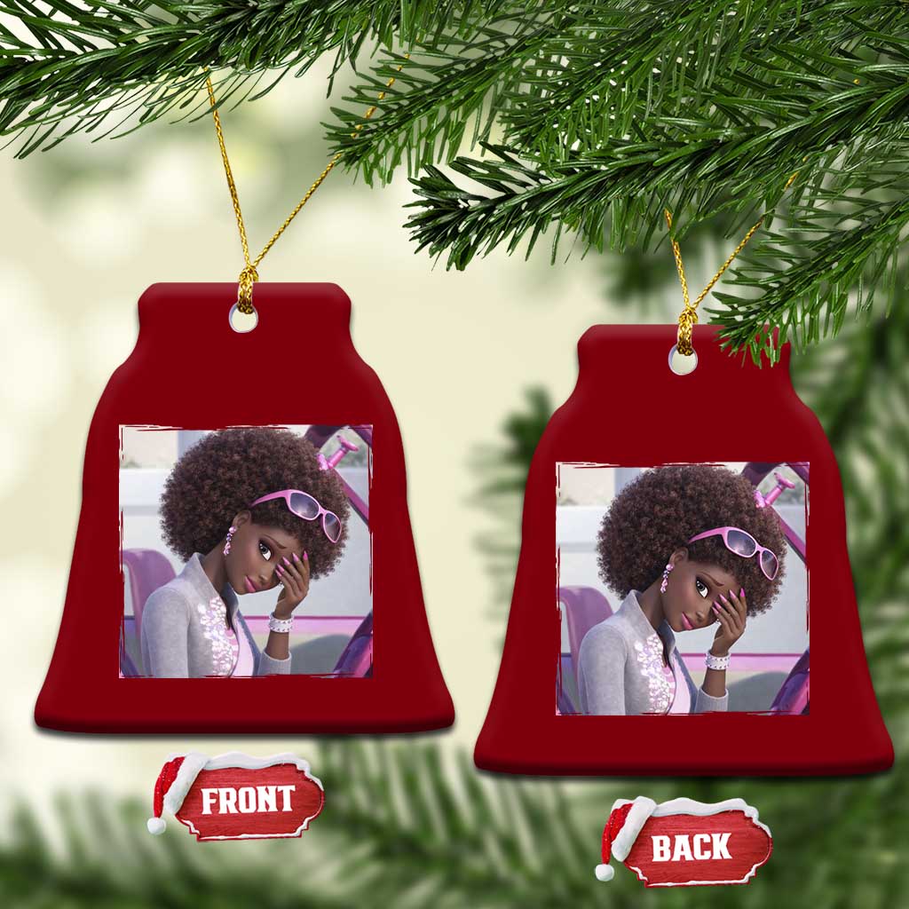 Disgusted Black Doll Meme Ceramic Ornament Funny Sassy Reaction Afro Girl With Attitude